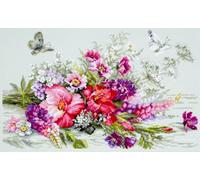 Magic Needle Kit de broderie au point de croix Motif bouquet de campagne