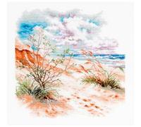 Magic Needle Kit de broderie au point de croix Motif dunes de mer 26 x 26 cm