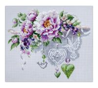 Magic Needle Kit de broderie au point de croix Motif floral 27 x 23 cm
