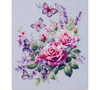 Magic Needle Kit de broderie au point de croix Motif jardin heureux 22 x 26 cm