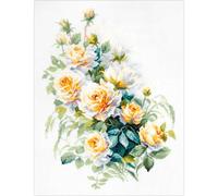 Magic Needle Kit de broderie au point de croix Motif La reine des fleurs 26 x 35 cm