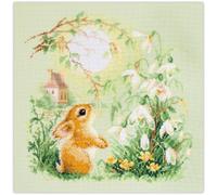 Magic Needle Zweigart Edition Kit de broderie au point de croix "Histoires de prairies. Lapin", modèle à compter, 26x26cm