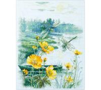 Magic Needle Kit de broderie au point de croix Motif matin brumeux 26 x 38 cm