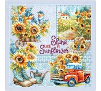 Magic Needle Kit de broderie au point de croix Motif rayon comme un tournesol 26 x 26 cm
