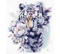 Magic Needle Kit de broderie au point de croix Motif tigre blanc 24 x 26 cm