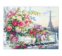 Magic Needle Mélodies de Paris Kit de Broderie au Point de Croix compté Zweigart Edition, Coton, Blanc, 40x31cm