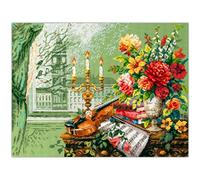 Magic Needle Musique de Londres Kit de Broderie au Point de Croix compté Zweigart Edition, Coton, Blanc, 40x31cm