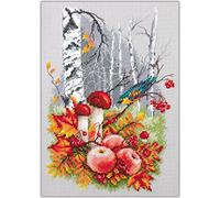 Magic Needle Récolte d'automne Kit de Broderie au Point de Croix compté Zweigart Edition, Coton, Blanc, 18 x 27 cm