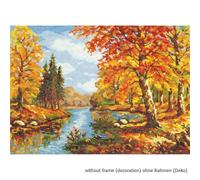 Magic needle ZW ZW Kit de point de croix en forme d'automne doré avec motif compté Zweigart Edition, coton, multicolore, 35 x 25 cm