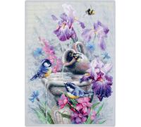 Magic Needle Zweigart Edition Kit de broderie au point de croix "Fontaine de jardin", motif à compter, 28x38cm