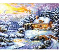 Magic Needle Zweigart Edition Kit de point de croix "Histoire d'hiver", motif à compter, 40x32cm