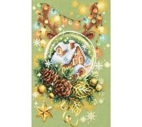 Magic Needle Zweigart Edition Kit pour point de croix "Noël en vert", motif à compter, 17x27cm