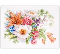 Magic Needle Zweigart Edition Point de Croix Set "Fleurs Tendres", motif à compter, 26x19cm