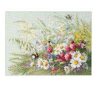 Magic Needle Zweigart Edition Point de Croix Set "Marguerite et trèfle", motif à compter, 40x30cm
