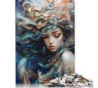 Magic of The Mermaid Puzzle 1000 Pieces Cadeau Unique Jeu Éducatif Challenge Toy À De Qualité Supérieure Peinture Art pour Adultes Enfants 1000pcs (75x50cm)