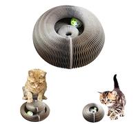 Magic Organ Cat Scratching Board, Griffoir pour Chat Pliable avec Bell Ball, Planche à Gratter à Griffe de Meulage pour Chat, Jouet Interactif pour Chat à Gratter - 24 * 24 * 10cm