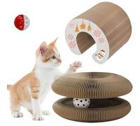 Magic Organ Griffoir pour chat avec clochette - Griffoir pliable en carton pour chat d'intérieur - Design infini durable - Protège les meubles - Jeu interactif (option B)