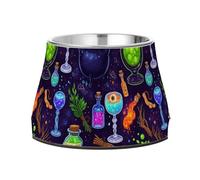 Magic Potions and Chaudron Gamelle d'eau pour chien avec support en acier inoxydable pour petit animal domestique