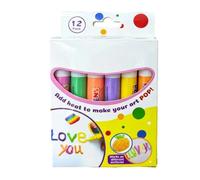 Magic Puff Markers - 12 Color PP 3D Paint Pens Art Craft Drawing Set