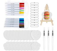 Magic Puffy Paint Kit de peinture 3D DIY en mousse texturée avec marqueur de couleur Puffy, mini chevalet, 3D Drawing Magic Canvas Sponge Magique Mousse Texture Kit de peinture pour enfants (fleurs et