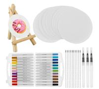 Magic Puffy Paint Magic 3D Mousse Texture Kit de peinture 24 couleurs Stylos 3D pour enfants Image éponge Papier pour bricolage Collier de perles Concevoir cartes de vœux Poster Décoration (rond)