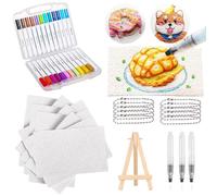 Magic Puffy Painting Kit, 3D Drawing Canvas Sponge, avec Papier Texture Mousse, Feutres Gonflants, Feuilles Créatives et Fournitures pour Loisirs Créatifs Enfants,DIY Bubble Drawing Pens Art Supplies