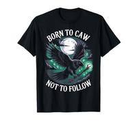 Magic Raven Flying Under Full Moon Halloween Night T-Shirt