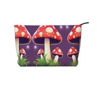 Magic Red Mushroom Cord Trousse de maquillage de voyage en velours côtelé Organisateur Trousse de toilette Noir Taille unique, Noir , Taille unique