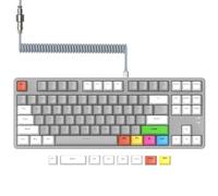 MAGIC-REFINER AK873 Clavier de jeu mécanique filaire à 75 %, interrupteur rouge anti-ghosting, 8 touches de couleur par sublimation, liste de rétroéclairage LED arc-en-ciel pour utilisateurs de PC,