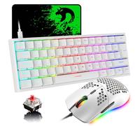 MAGIC-REFINER Ensemble Clavier Et Souris De Jeu 60%, Clavier Mécanique RVB, Souris De Jeu Légère, 62 Touches, Clavier USB C, 12 000 DPI pour Windows/Mac/PC, Disposition Britannique (Interrupteur)