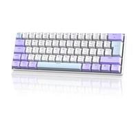 MAGIC-REFINER MK21 Clavier Mécanique de Jeu Filaire 60% USB-C, QWERTY UK, Interrupteurs Linéaires Red, Hot Swappable, 62 Touches Ultra-Compact, Éclairage Arrière RGB, Touche PBT, Lavande