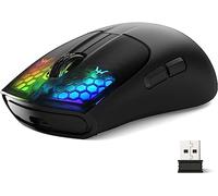 MAGIC-REFINER X5 Souris Gamer sans Fil, 49g Ultra-Léger Souris Gaming Rechargeable, Tri-Mode G502 (2.4Ghz/BT5.0/USB-C Filaire) Souris Ergonomique, Batterie Longue Durée, LED RGB, PC/Mac-Noire