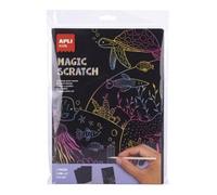 Magic Scratch 10 feuilles A4 à gratter + 5 stylets en bois