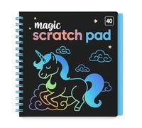 Magic Scratch Pad Licorne - Carnet à gratter pour enfants - 40 pages avec stylet inclus - Cahier créatif spiralé - Idéal pour dessin magique, cadeaux et activités scolaires