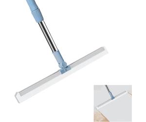 Magic Scrubroom - Balai magique multifonction 3 en 1 en silicone rétractable et réglable pour portes en verre, salle de bain, cuisine, sols et fenêtres (bleu, 35,1 cm)