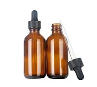 Magic Season Boston Bouteilles Rondes en Verre (Ambré / 60 ml avec Compte-gouttes / 2 Pièces)