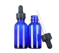 Magic Season Boston Bouteilles Rondes en Verre (Bleu / 30 ml avec Compte-gouttes / 2 Pièces)