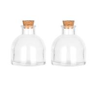 Magic Season Bouteilles Décoratives en Verre avec Bouchons en Liège - Transparent (2 Pièces)