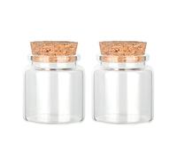 Magic Season Bouteilles en Verre Rondes Décoratives avec Bouchons en Liège (2 pièces / 50 ml)