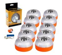 MAGIC SELECT 10x Lumière d'urgence V16 pour Signalisation Routière de Voitures et Motos. Flash Jaune et Blanc avec Base Magnétique et Batterie Rechargeable. Sans GPS.