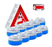 MAGIC SELECT 10X Lumière d'urgence V16 pour Signalisation Routière de Voitures et Motos. Lumière Jaune Clignotante, Batterie 9V 6LR61 Incluse et Base Magnétique. Sans GPS.