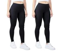 MAGIC SELECT 2X Legging Long Basique en Coton pour Femme. Pantalon, Maille Élastique, Taille Moyenne.