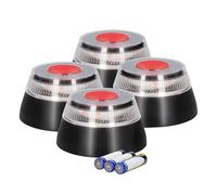 MAGIC SELECT 4X Lumière d'urgence V16 Approuvé par la DGT pour Signalisation Routière de Voitures et Motos. Lumière Orange Clignotante 360°, Base Magnétique, 3 Piles AA Incluses