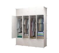 MAGIC SELECT Armoire Modulaire, Étagères Modulaires, Armoire Organisateur de Vêtements Modulaire pour la Maison, Étagère de Rangement pour Chambre à Coucher, 20 Modules, 4 Barres, 175x140 cm, Blanc