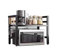 MAGIC SELECT Étagère pour Micro-Ondes.Support Réglable pour Micro-Ondes.Organisateur de Cuisine.Étagère Extensible pour Four, Ustensiles en Acier avec 4 Crochets Inclus (35-60 cm. Largeur Réglable)