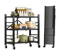MAGIC SELECT Étagères Verticales. Étagère Modulaire Multi-Usage. Étagère à roulettes. Étagère Debout Pliante. Meubles de Cuisine, Salle de Bain, Chambre, Salon avec 3 Étagères de Rangement.