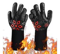 MAGIC SELECT Gants de Barbecue Anti Chaleur résistants aux hutes températures 800℃. Silicone, antidérapant, Flexible, idéaux pour Le Four, la Cuisine, Le Grill ou Le feu.