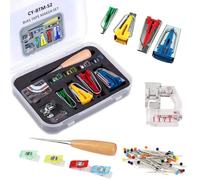 MAGIC SELECT Kit de Ruban à Coudre avec Pointe de Couture pour la Maison | Fabricant de Ruban Bias Pratique, Outils et Accessoires pour Couture, Tailles 6 mm/12 mm/18 mm/25 mm