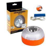 MAGIC SELECT Lumière d'urgence V16 pour Signalisation Routière de Voitures et Motos. Flash Jaune et Blanc avec Base Magnétique et Batterie Rechargeable. Sans GPS.