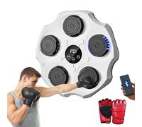 MAGIC SELECT Machine de Boxe Musicale, Équipement D'entraînement de Boxe Mural en PU avec Gants de Boxe, Tapis de Boxe LED, Bluetooth, Lumières au Rythme de la Musique. (2 Mode, 43x43x5 cm)
